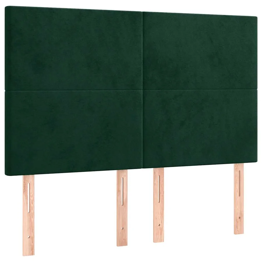 Cadre de lit sans matelas vert foncé 140x200 cm velours - 9