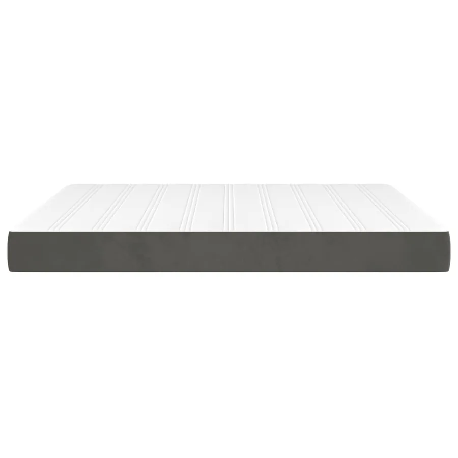 Matelas de lit à ressorts ensachés fermeté moyenne 193x203x20 cm velours - 4