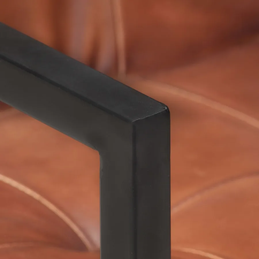 Chaises à manger cantilever lot de 4 marron cuir véritable - 6