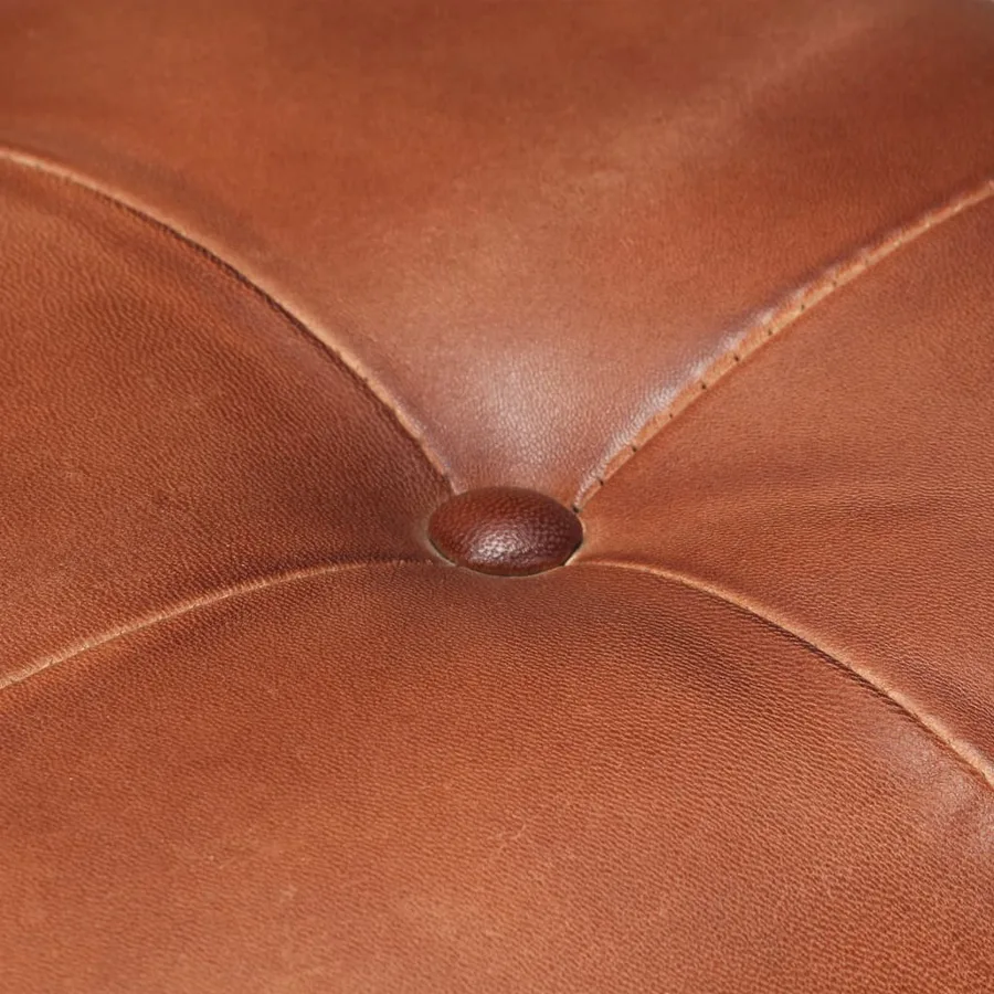 Chaises à manger cantilever lot de 4 marron cuir véritable - 7