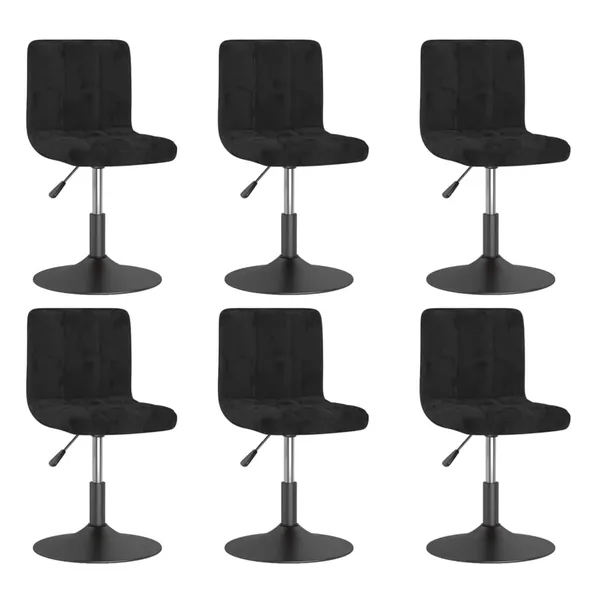 Chaises pivotantes à manger lot de 6 noir velours