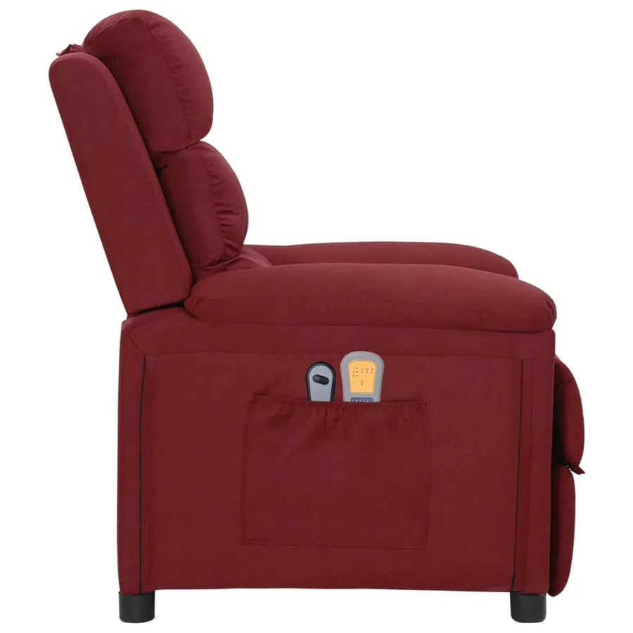 Fauteuil électrique de massage Bordeaux Tissu - 4