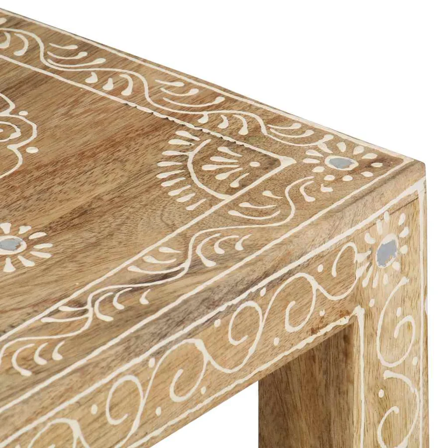 Tables d'appoint peintes à la main 2pcs Bois de Manguier solide - 5