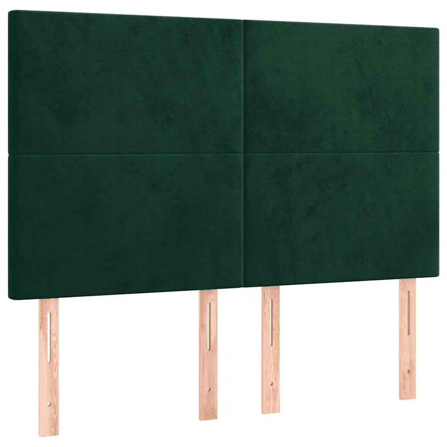 Tête de lit Vert foncé 144 x 5 x 118/128 cm Velours - 2