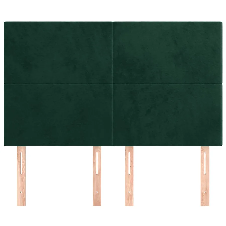 Tête de lit Vert foncé 144 x 5 x 118/128 cm Velours - 3