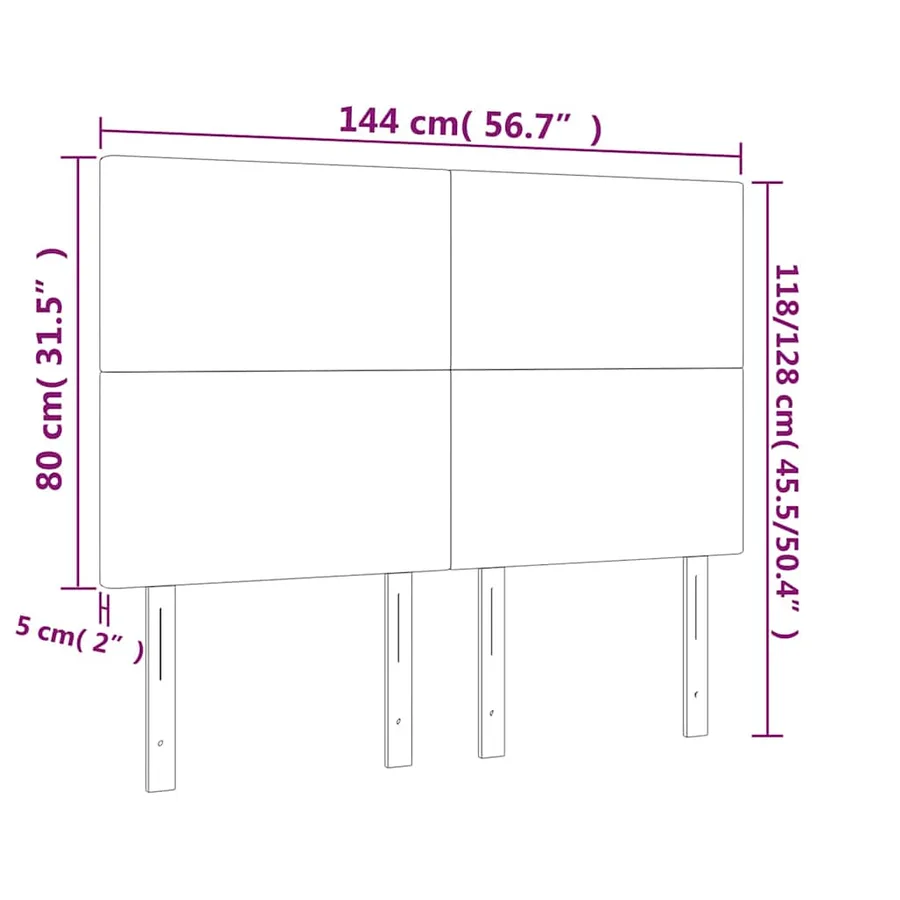 Tête de lit Vert foncé 144 x 5 x 118/128 cm Velours - 8