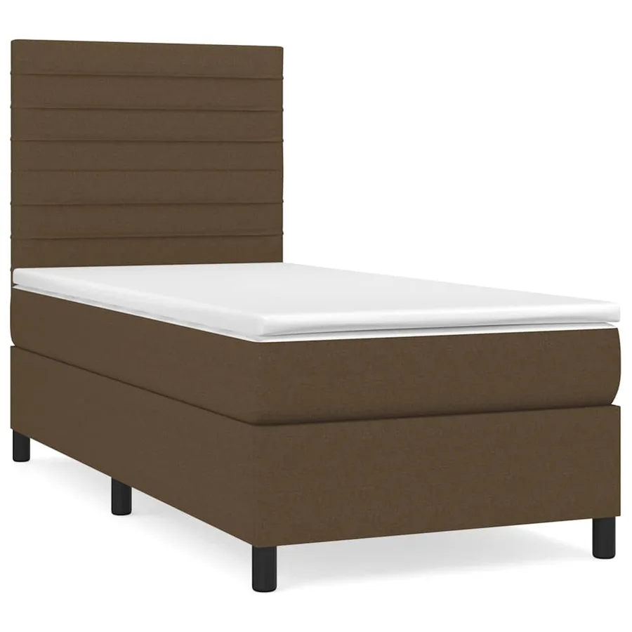 Sommier à lattes de lit avec matelas Marron foncé 90x200 cm - 2