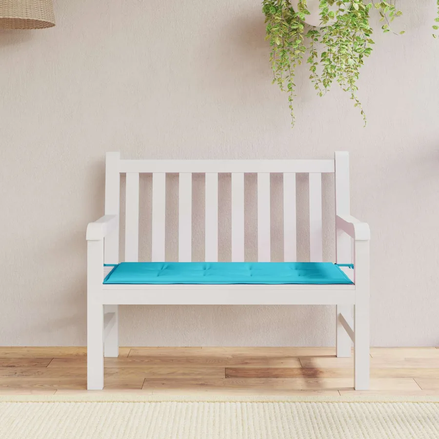 Coussin de banc Tissu Oxford Turquoise 120 x 50 x 3 cm