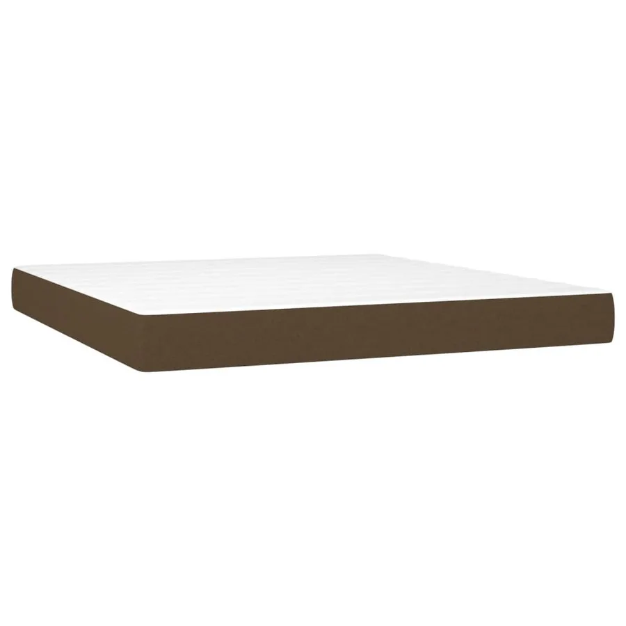Sommier à lattes de lit avec matelas Marron foncé 180x200 cm - 5