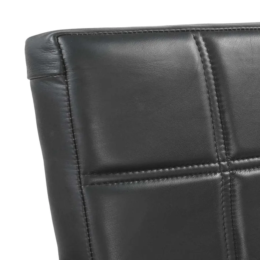 Chaises à manger cantilever lot de 2 noir cuir véritable - 5