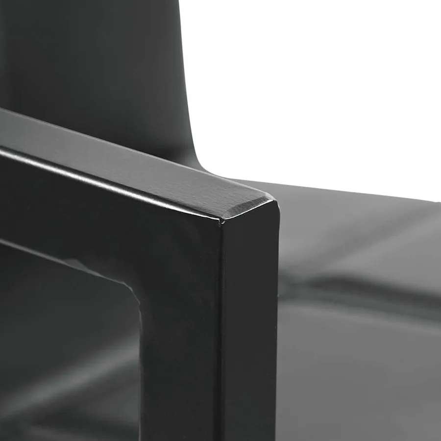 Chaises à manger cantilever lot de 2 noir cuir véritable - 6