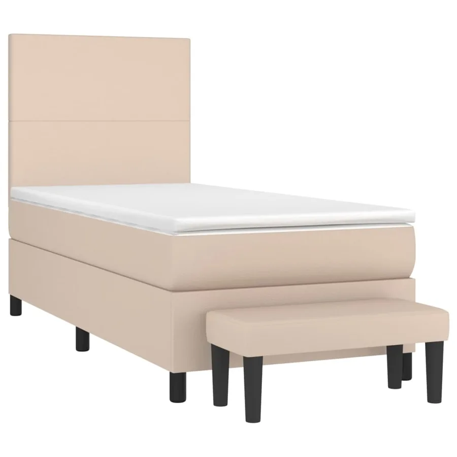 Sommier à lattes de lit avec matelas Cappuccino 100x200 cm - 3