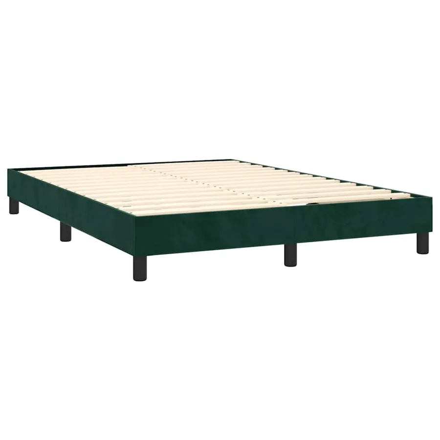 Sommier à lattes de lit avec matelas LED Vert foncé 140x190 cm - 5