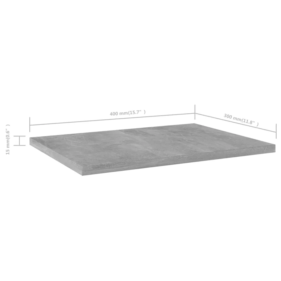 Panneaux de bibliothèque 4 pcs gris béton bois d’ingénierie - 5