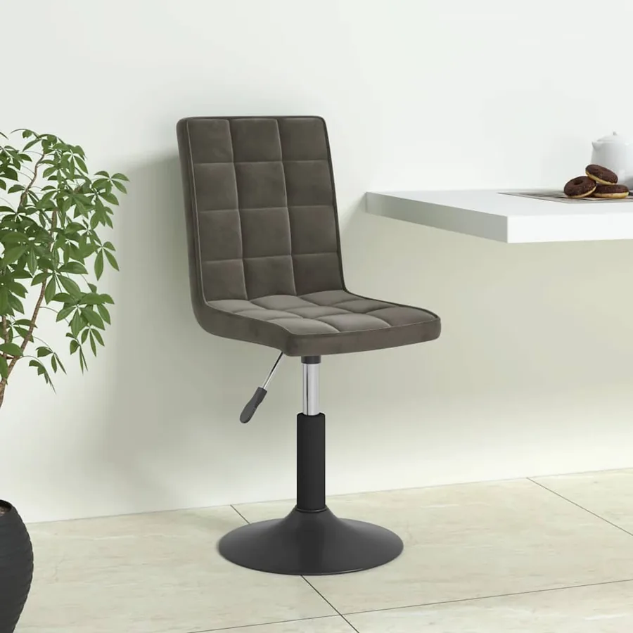 Chaises pivotantes à manger lot de 4 gris foncé velours