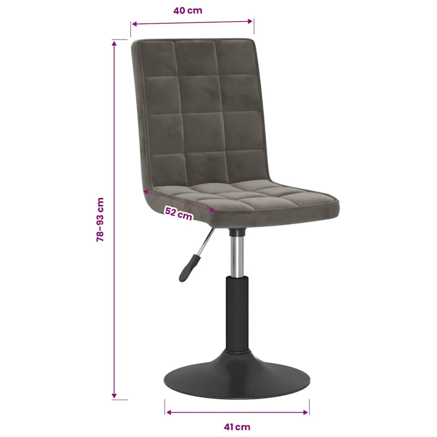 Chaises pivotantes à manger lot de 4 gris foncé velours - 10