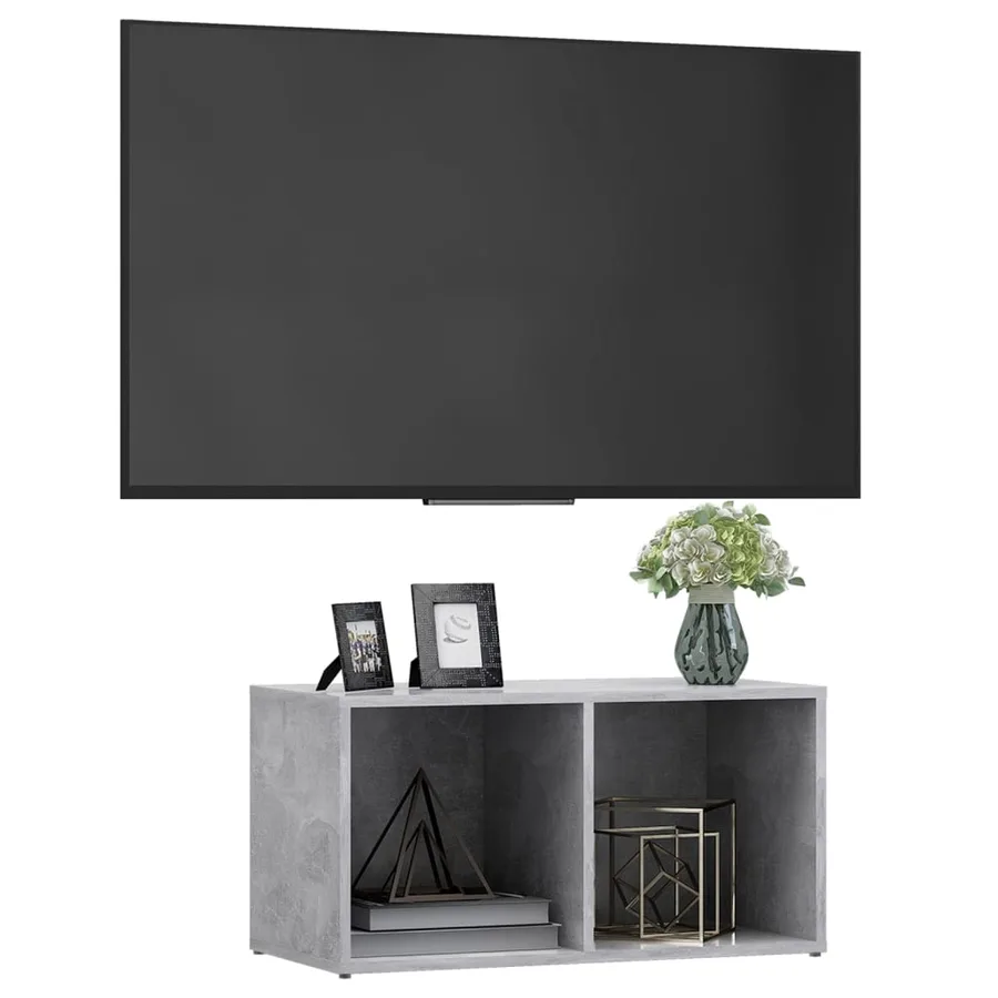 Meuble TV gris béton 72x35x36,5 cm bois d’ingénierie - 7