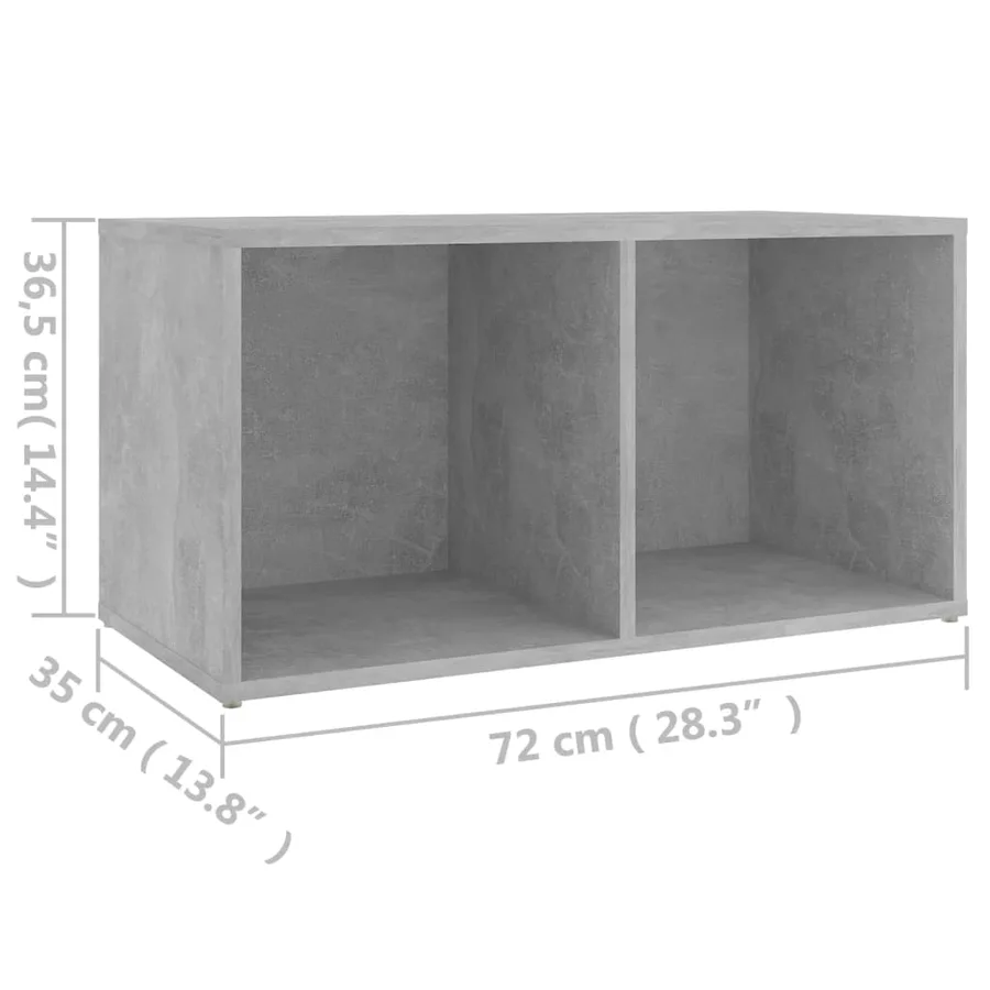 Meuble TV gris béton 72x35x36,5 cm bois d’ingénierie - 9
