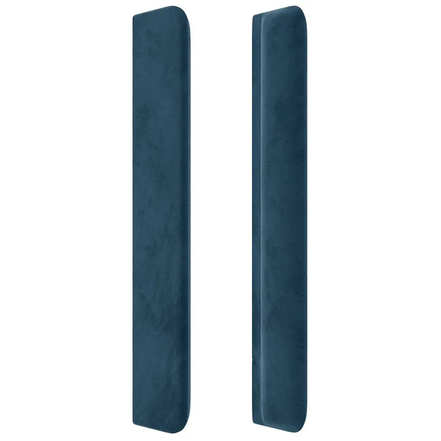 Tête de lit avec oreilles Bleu foncé 163x16x118/128 cm Velours - 4