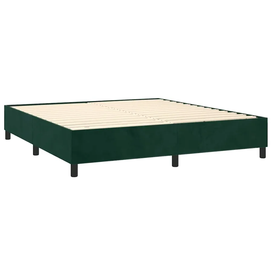 Sommier à lattes de lit et matelas Vert foncé 200x200cm Velours - 4