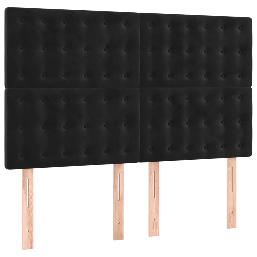 Sommier à lattes de lit avec matelas Noir 140x190 cm Velours - 5