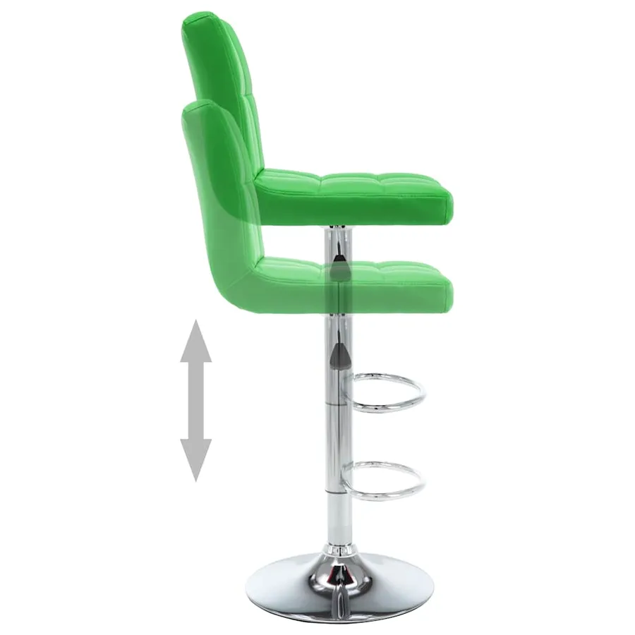 Tabourets de bar lot de 2 vert similicuir - 4