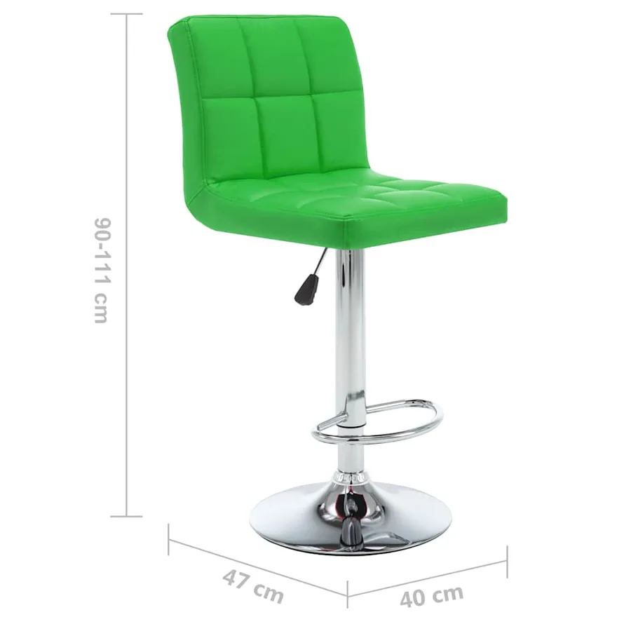Tabourets de bar lot de 2 vert similicuir - 8