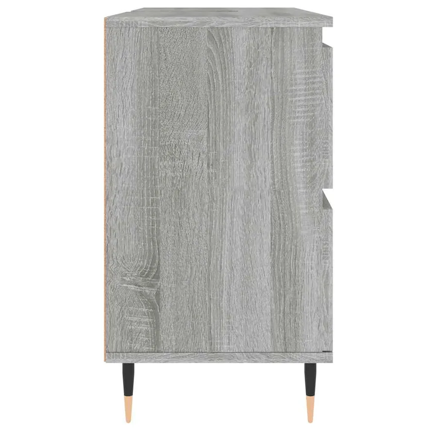 Armoire salle de bain sonoma gris 80x33x60 cm bois d'ingénierie - 6