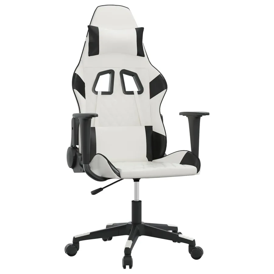 Chaise de jeu Blanc et noir Similicuir - 2