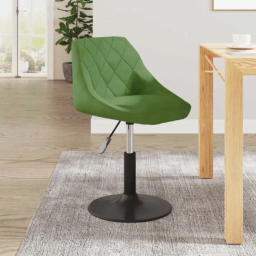Chaise de salle à manger Vert clair Velours