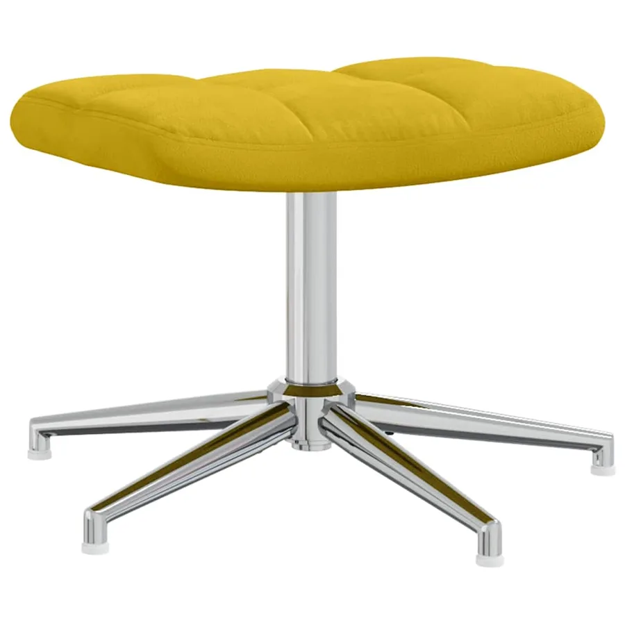 Chaise de relaxation avec tabouret Jaune moutarde Velours - 7