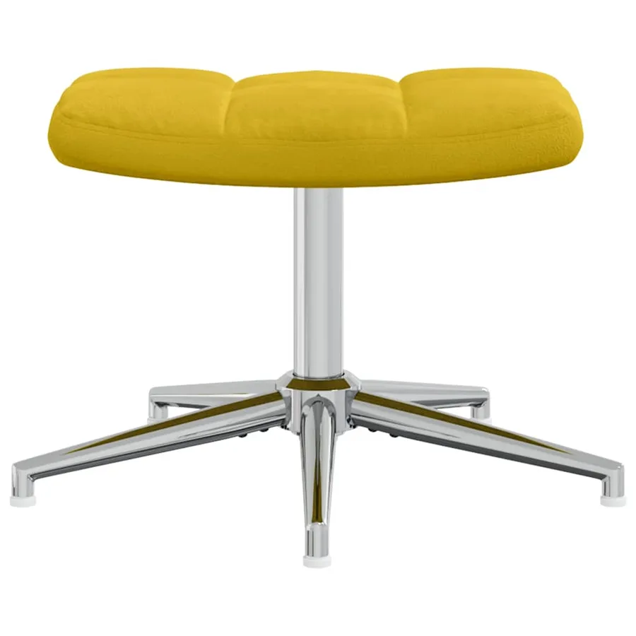 Chaise de relaxation avec tabouret Jaune moutarde Velours - 8