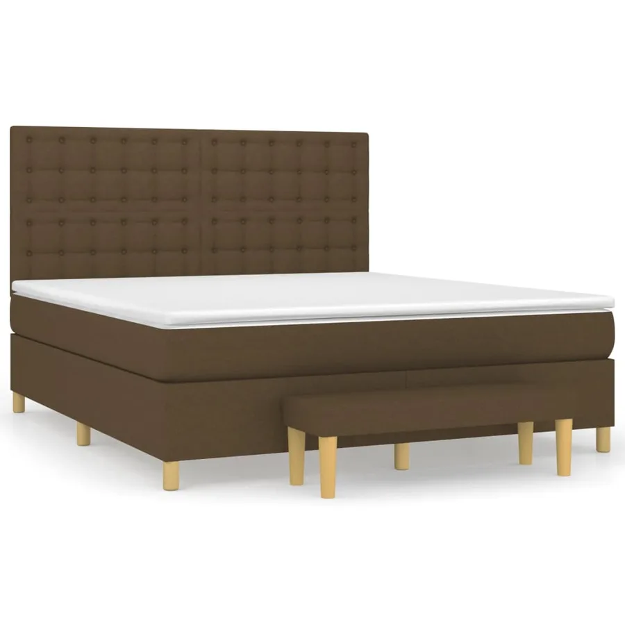 Sommier à lattes de lit avec matelas Marron foncé 180x200 cm - 2