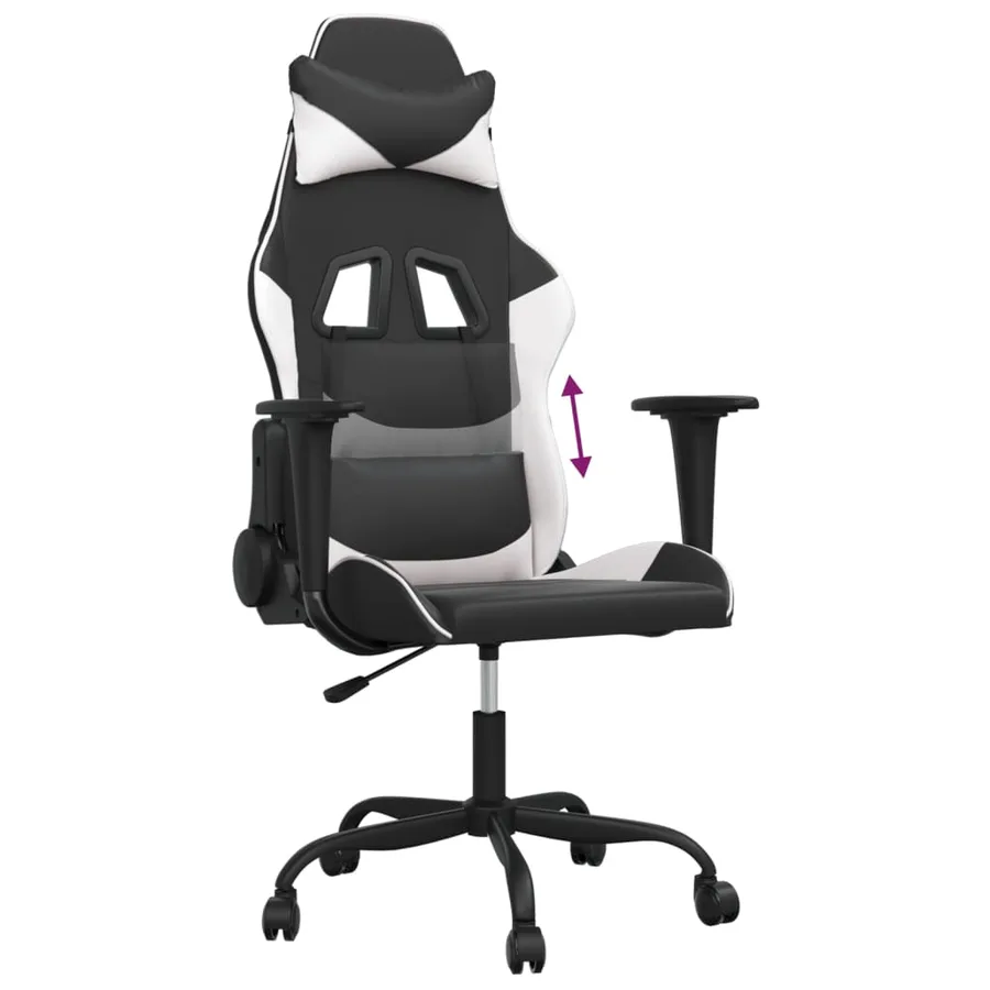 Chaise de jeu Noir et blanc Similicuir - 7