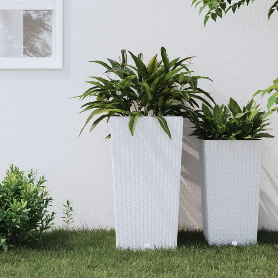 Jardinière et intérieur amovible blanc 21 /49 L rotin PP