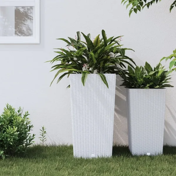 Jardinière et intérieur amovible blanc 21 /49 L rotin PP