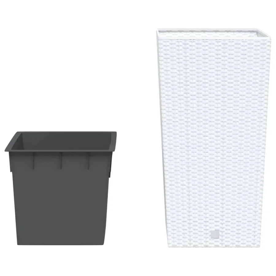 Jardinière et intérieur amovible blanc 21 /49 L rotin PP - 3