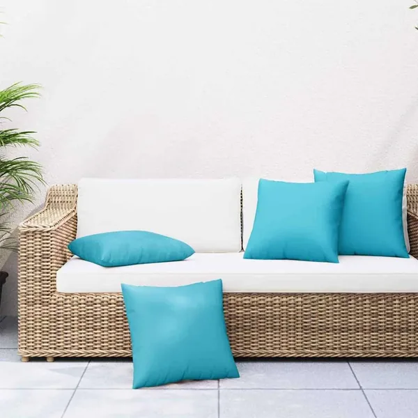 Coussins Éparpillés Uni 4 pcs Turquoise 50 x 50 cm