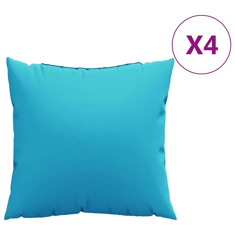 Coussins Éparpillés Uni 4 pcs Turquoise 50 x 50 cm - 3