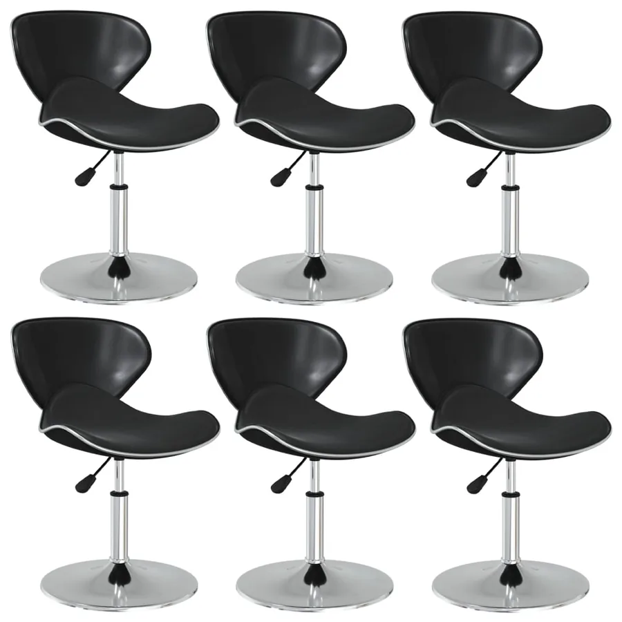 Chaises à manger lot de 6 noir similicuir