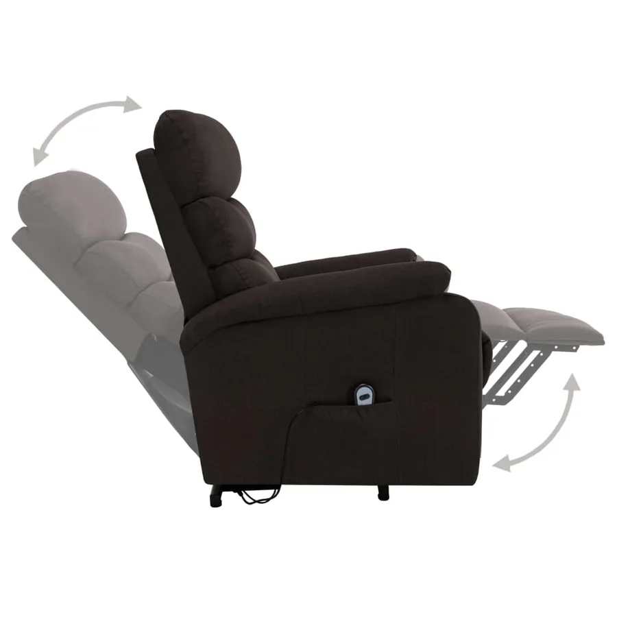 Fauteuil de massage Marron foncé Tissu - 5
