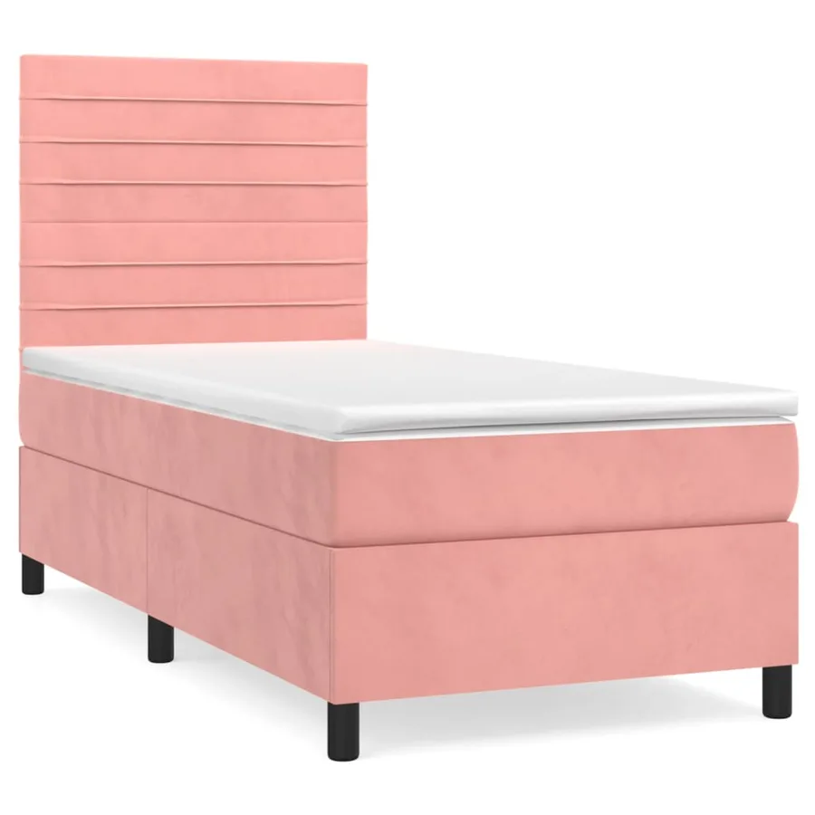 Sommier à lattes de lit avec matelas Rose 90x200 cm Velours - 2