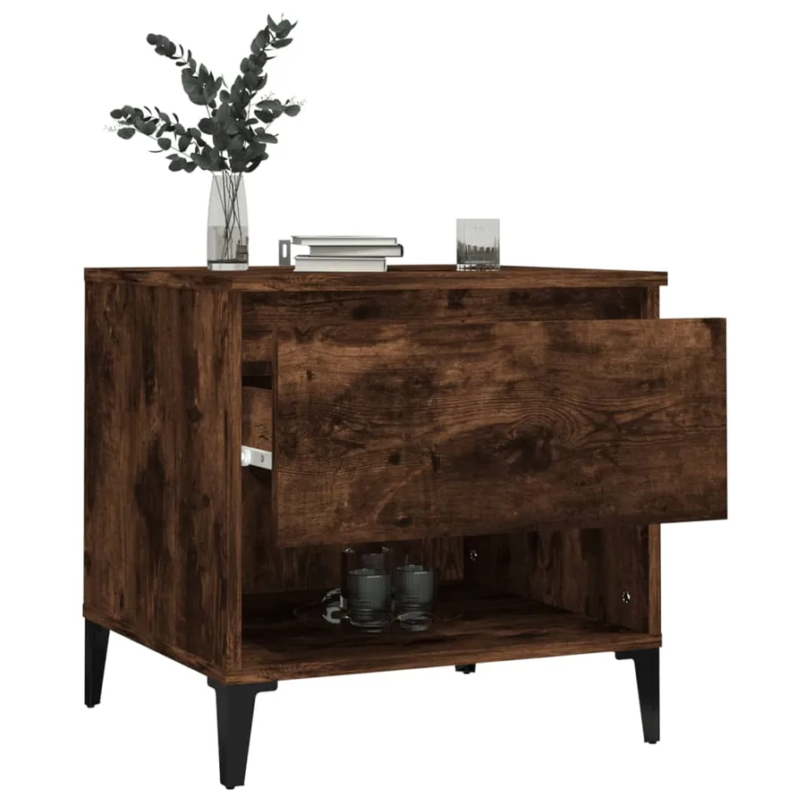 Table d'appoint Chêne fumé 50x46x50 cm Bois d'ingénierie - 5