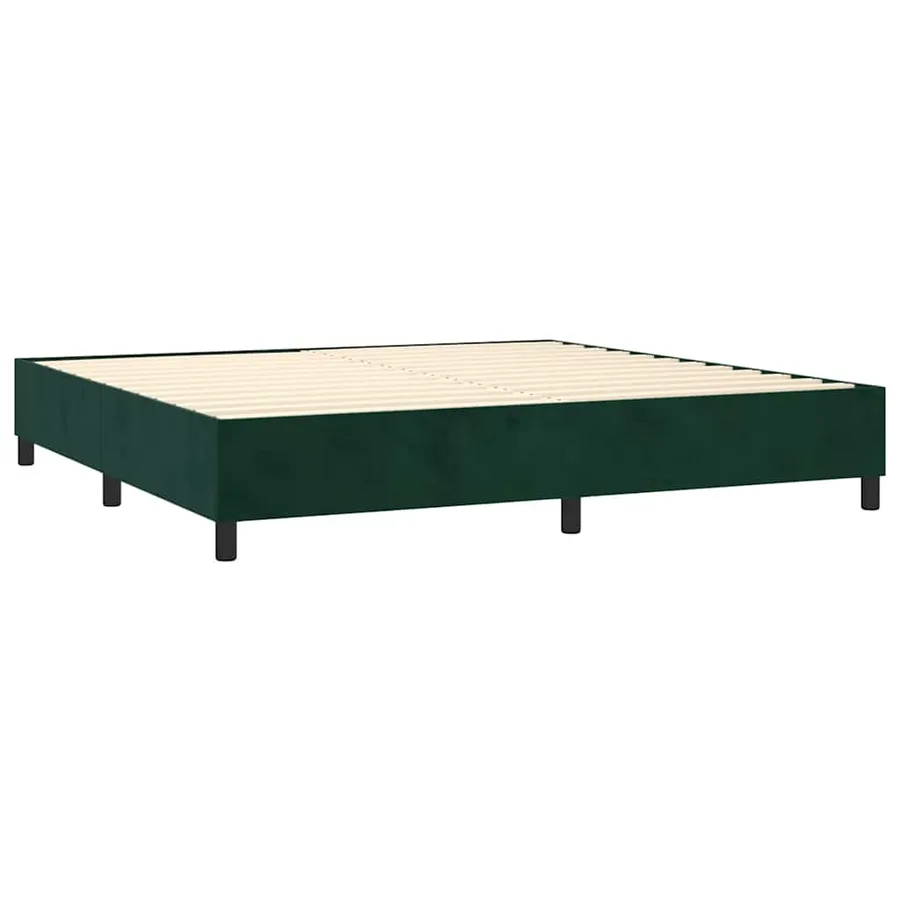 Sommier à lattes de lit matelas et LED Vert foncé 200x200 cm - 5