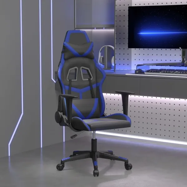 Chaise de jeu Noir et bleu Similicuir