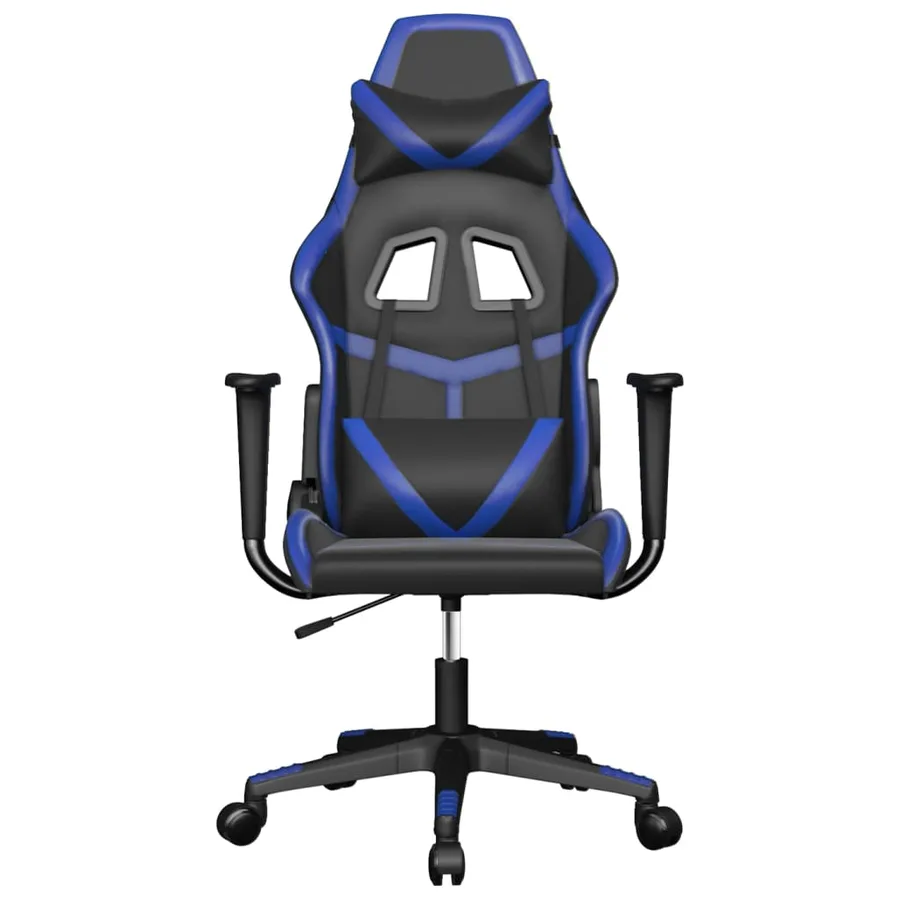 Chaise de jeu Noir et bleu Similicuir - 3