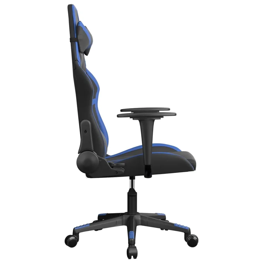 Chaise de jeu Noir et bleu Similicuir - 4