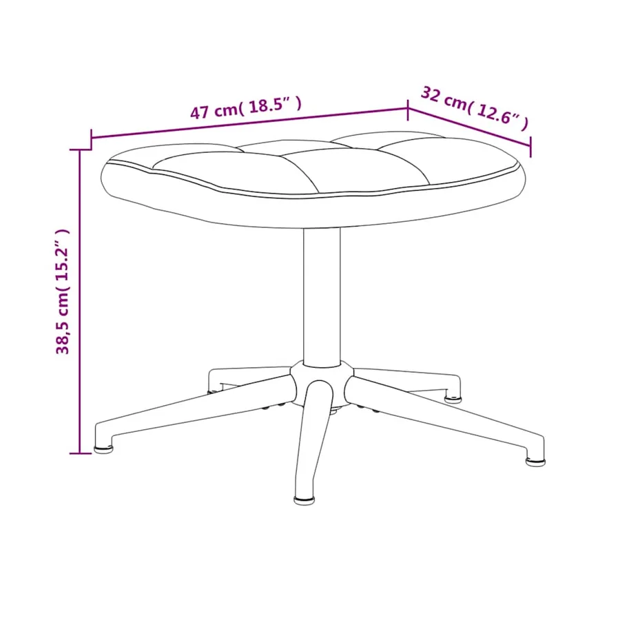 Chaise de relaxation avec tabouret Vert clair Velours - 12