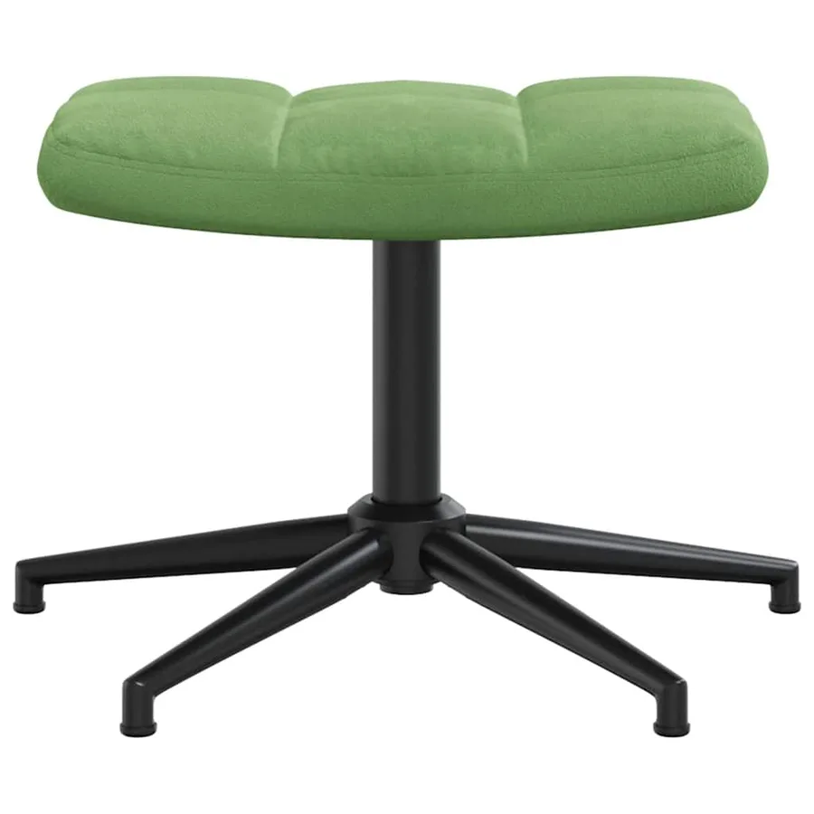 Chaise de relaxation avec tabouret Vert clair Velours - 7