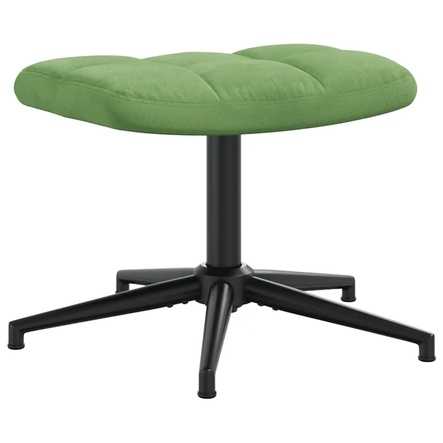 Chaise de relaxation avec tabouret Vert clair Velours - 8